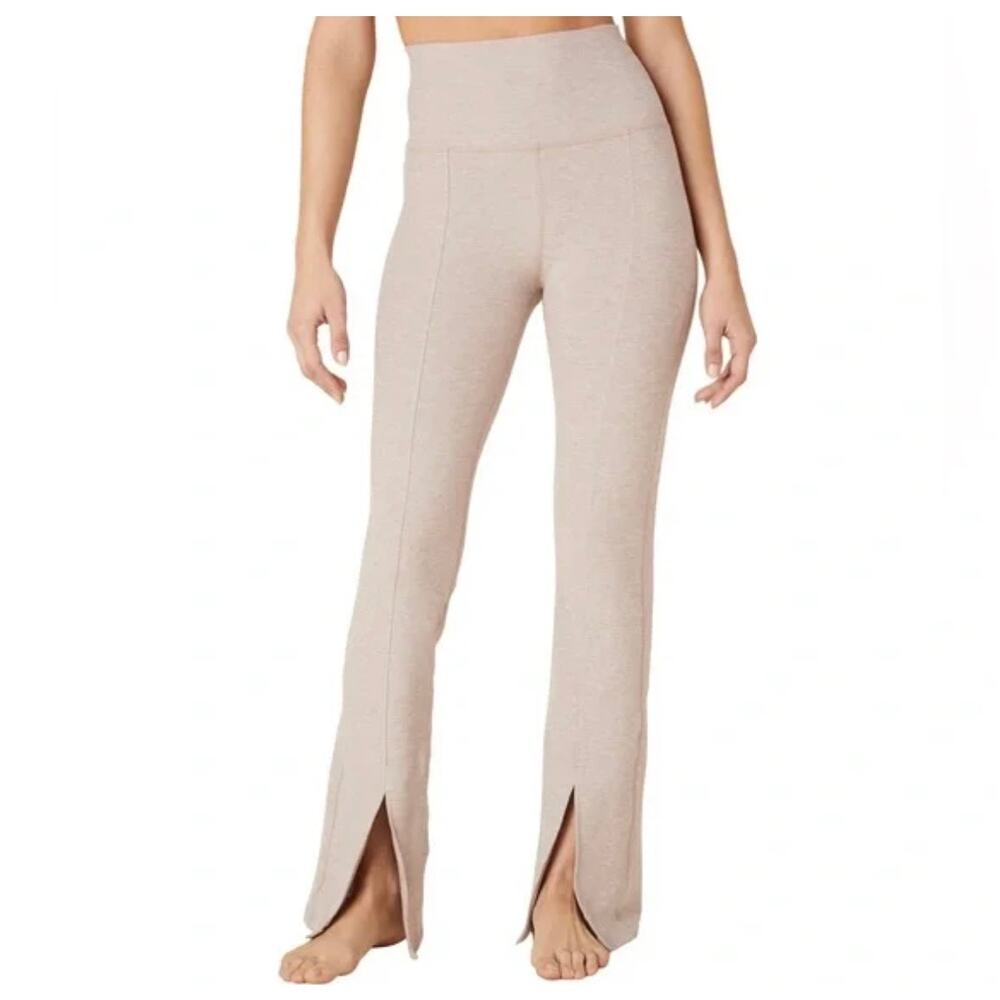 Beyond Yoga Women's Tan Split-Hem Track Pants